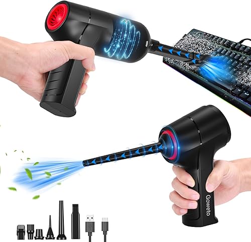 Goweto Aspirador de teclado 3 en 1 - Plumero de aire comprimido - Mini aspirador - Aspirador de computadora - Spray de aire enlatado