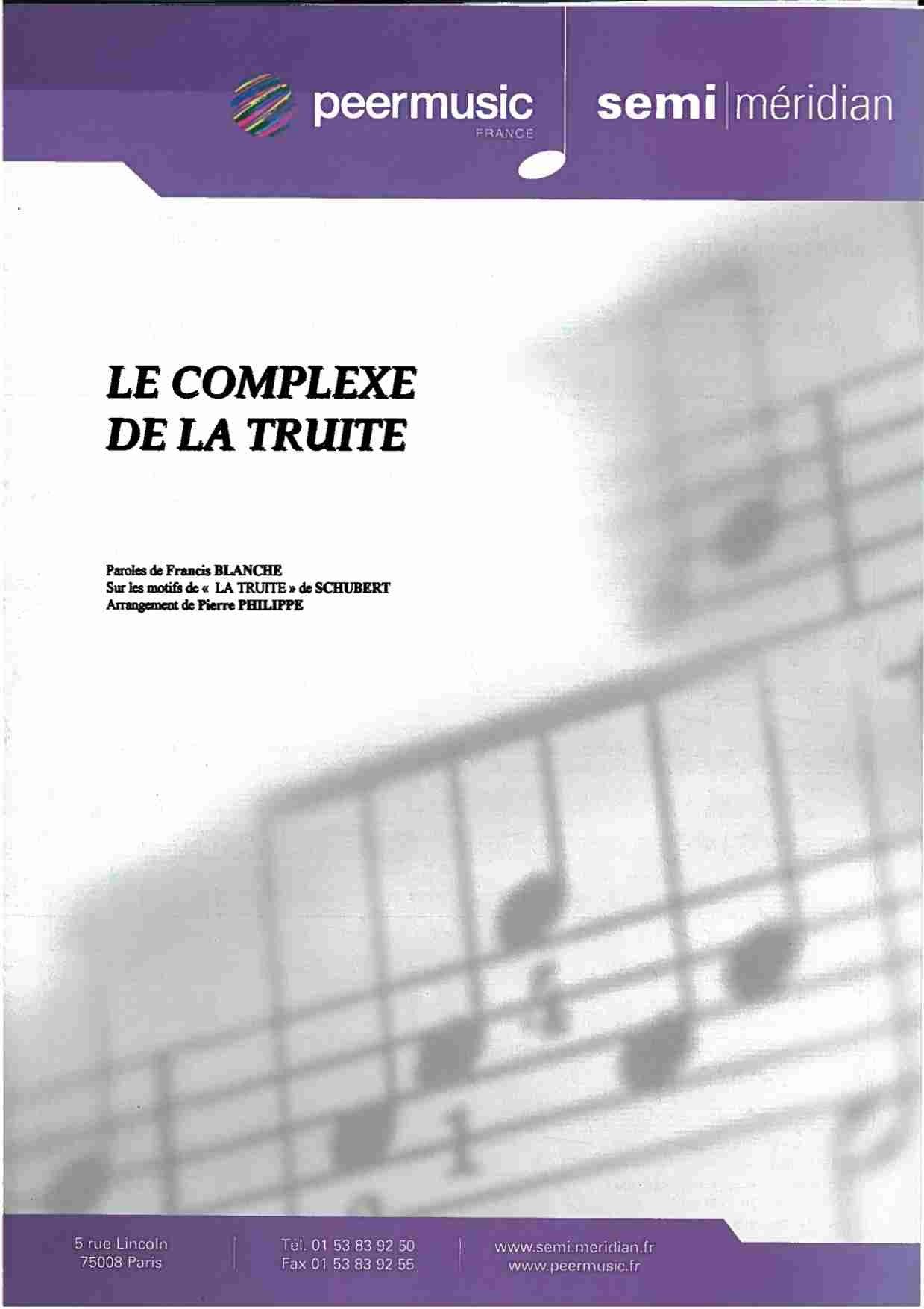 La Truite De Schubert Paroles Et Musique Amazon.fr - LE COMPLEXE DE LA TRUITE - LES FRÈRES JACQUES - Livres