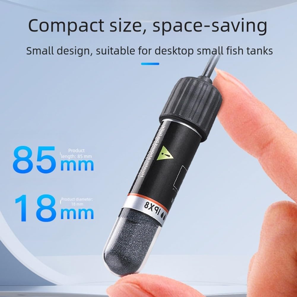 Mini chauffage d'aquarium 8,5 cm 26 °C température constante automatique alimenté par USB 10 W pour petits aquariums