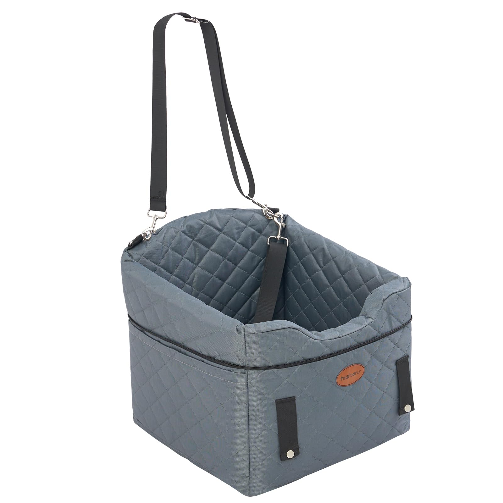 Similar Dog Car Seat with Loops Dog Booster Seat for All Seasons, Anti Slip Bottom Pet Travel Bed with Thick Pets Sofa Cushion and Storage Pockets for Small Pets?Grey?