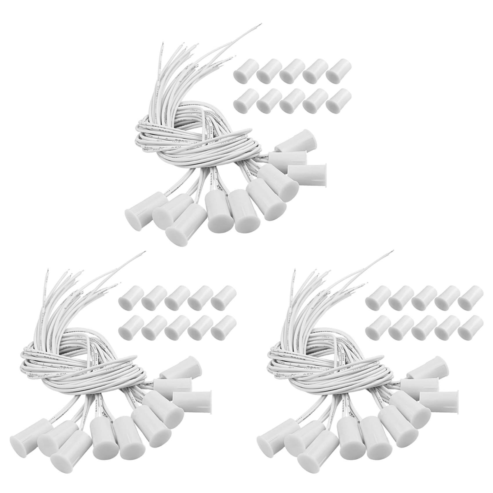 Magnetic Door Switch RC-33 NC Recessed Wired Security Window Door Sensor Alarm White- (30 Sets)