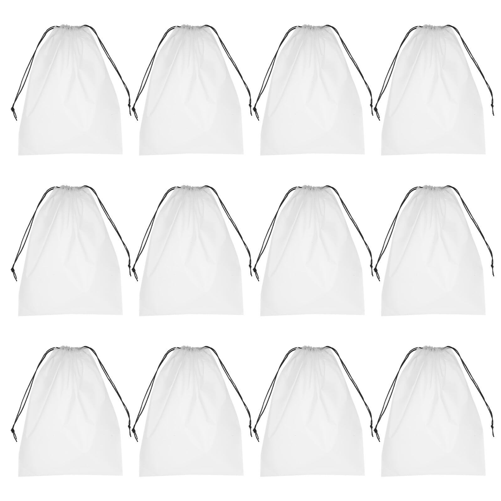 Festa Scuola Decor Borsa Trasparente per Scarpe 40 Pezzi Pe | Chiusura a Coulisse, Riutilizzabile, per Scarpe e Scarponi da Trekking, Bianco
