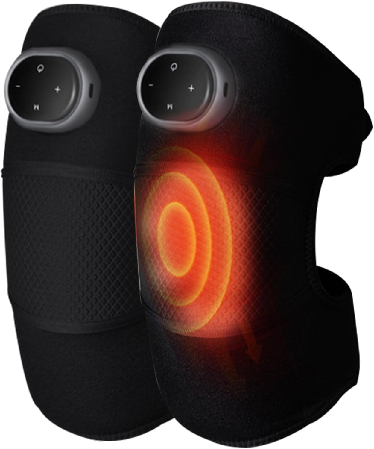 Knee Massager Heated Knee Support 5 Modes Heating and 3 Modes Massage Knee Pain Relief 3-in-1 Knee Warmers Elbow Shoulder Knee Heating Pad Touchscreen 3D Wrap Cordless Rechargeable Elbow Massager