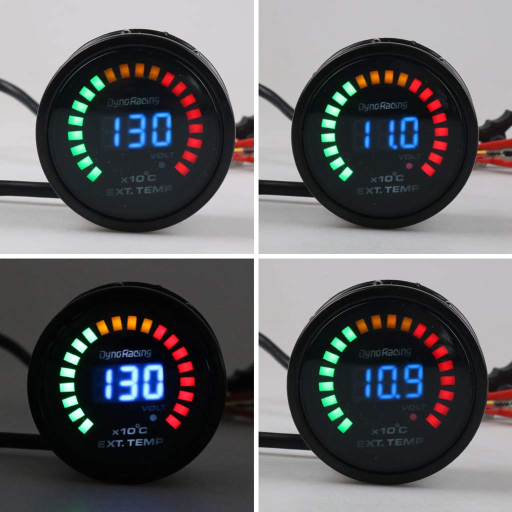 Medidor de temperatura de gas de escape con pantalla LED digital, 52 mm
