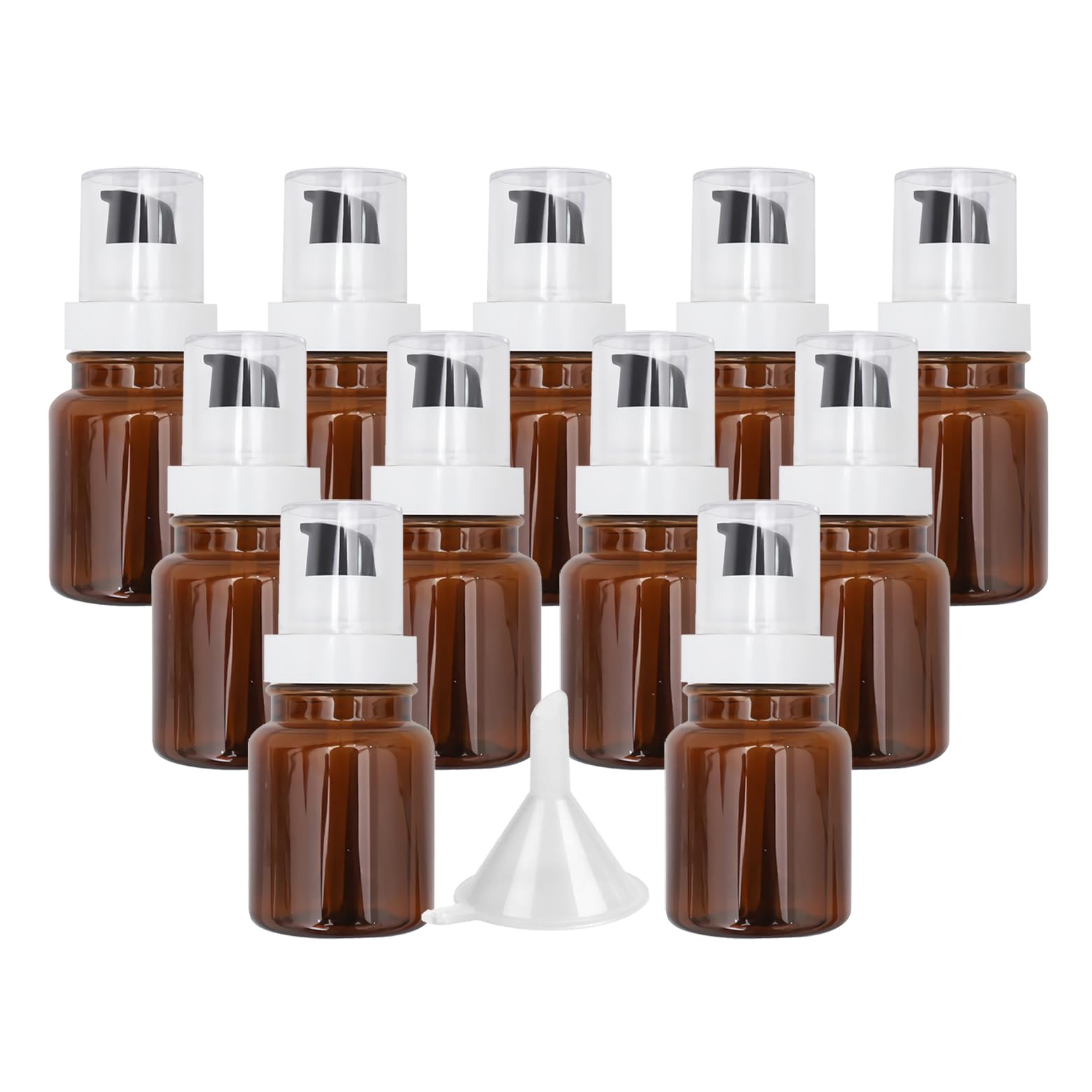 24 Stück, 100ml Braun Plastik Kunststoff Pumpflasche Gelspender Flasche mit Lotion-Spender für Seife Kosmetik Lotionen Gels Cream