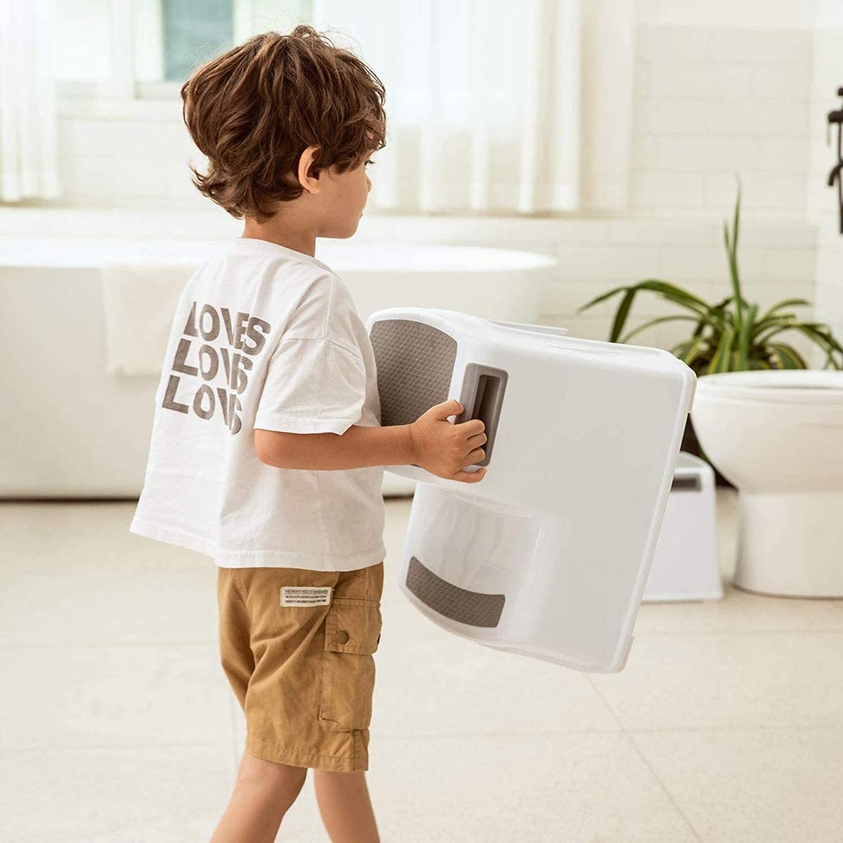 Glaceon Potty & Sink Training Stairs- Portable Plastic Nursery Stepping Stools for Bathroom & Kitchen Best for Toddlers or Kids Safe Tile Standing Step Stool || Multi || 3