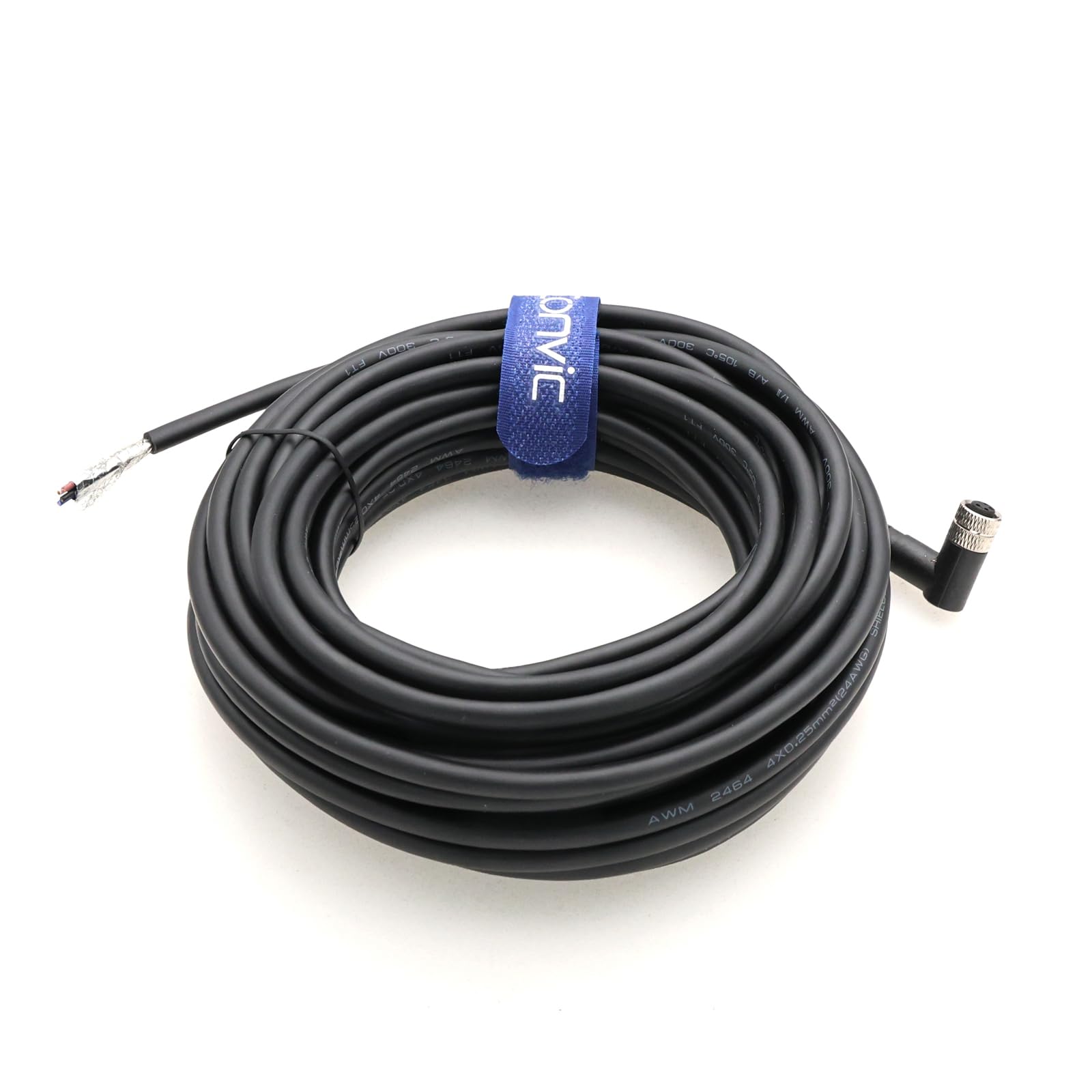 Eonvic Industrial M8 4 Pin A-Code Female Right Angle to Open Connector Molded Shielded Aviation Sensor Cable Waterproof IP67 Cat 5e High Flex Cable 10M - Image 3