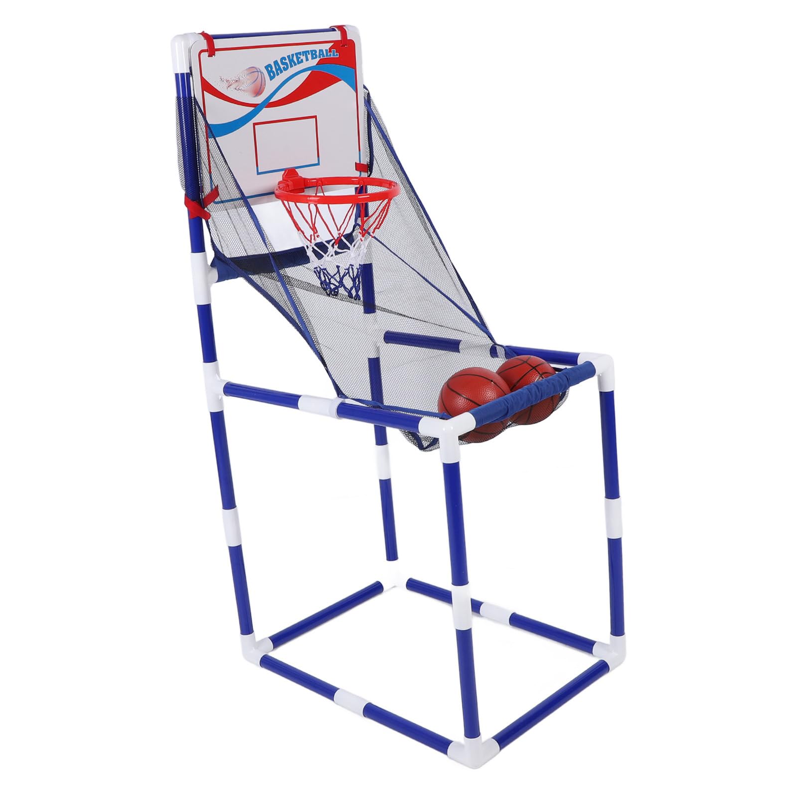 Juego de Aro de Baloncesto para Niños, Juego de Deportes de Interior y Exterior de Ajustable, Montaje de Bricolaje Seguro para Niños con Tamaño de 17,3x23,6x55,1 PU