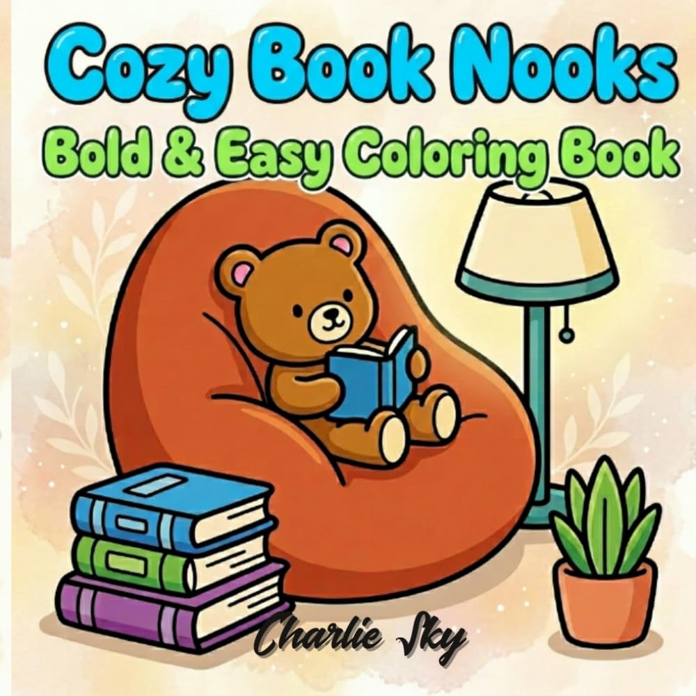Cozy Book Nooks: A Bold & Easy Coloring Book