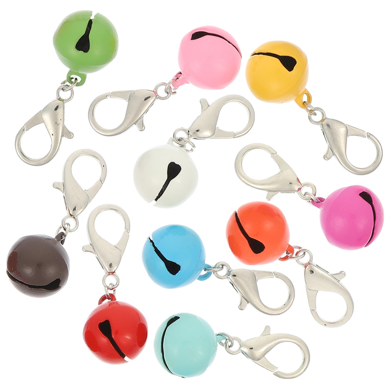 Homoyoyo Elegant Cat Dog Collar Bells 10 Piece Set Pet Collar Accessories Noiseless Yet Audible for Pet Safety, 3.00X1.27X1.27CM, Metal, Metal No Gemstone