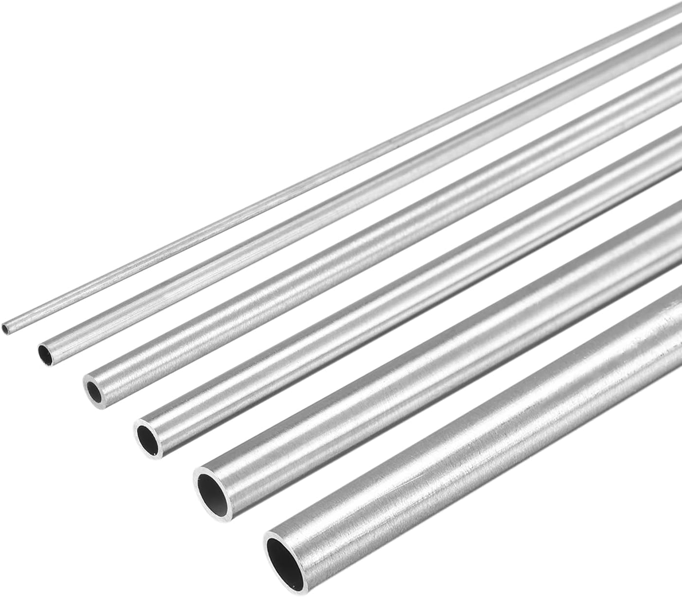 304 Stainless Steel Tube, 1mm 2mm 3mm 4mm 5mm 6mm OD 0.15mm/0.6mm Wall Thickness 300mm Length, Pack of 6