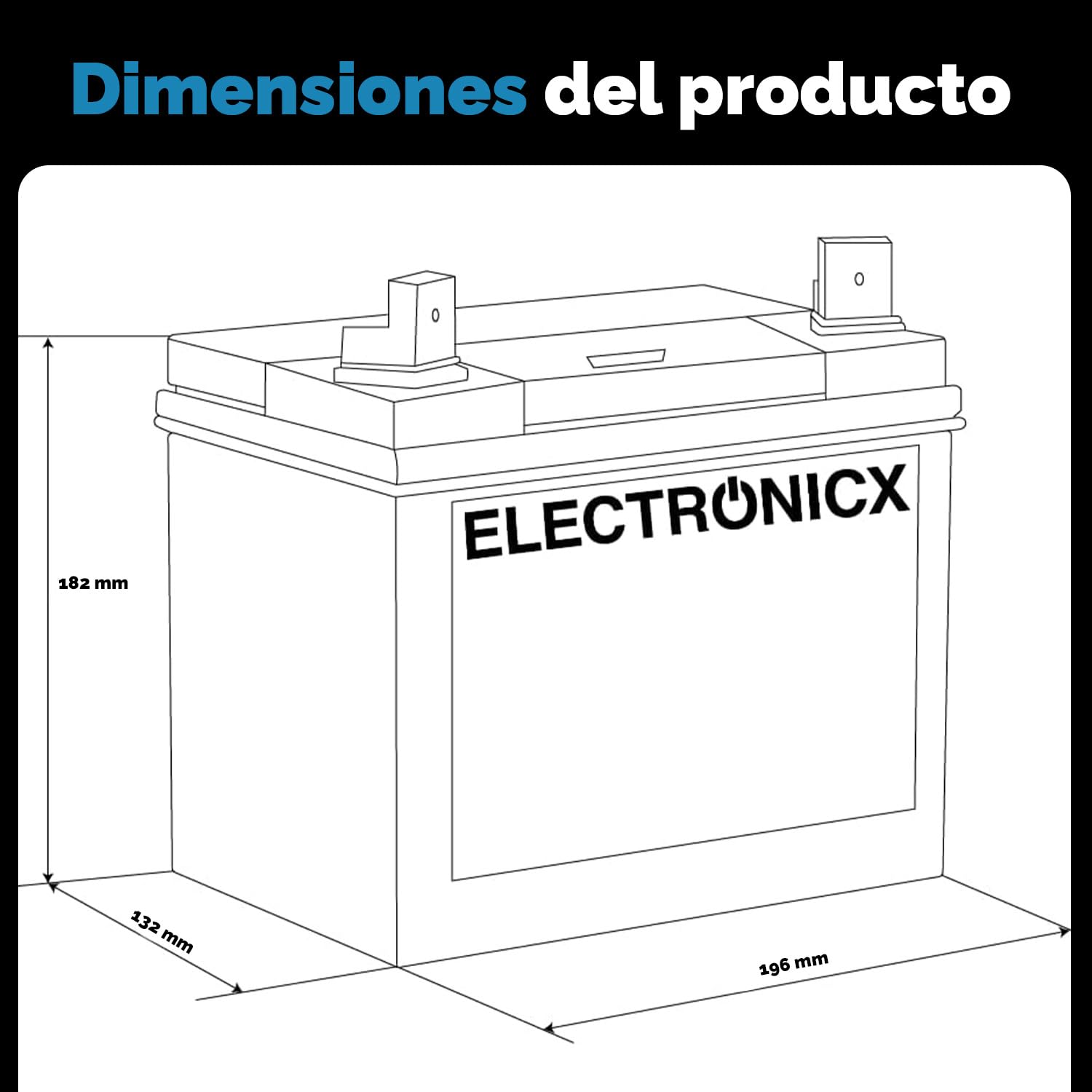 Electronicx AGM U1(9) 30AH 330A (EN) Batería para cortacésped con asiento, herramientas de jardín, batería de arranque, sin mantenimiento, tecnología AGM cerrada.