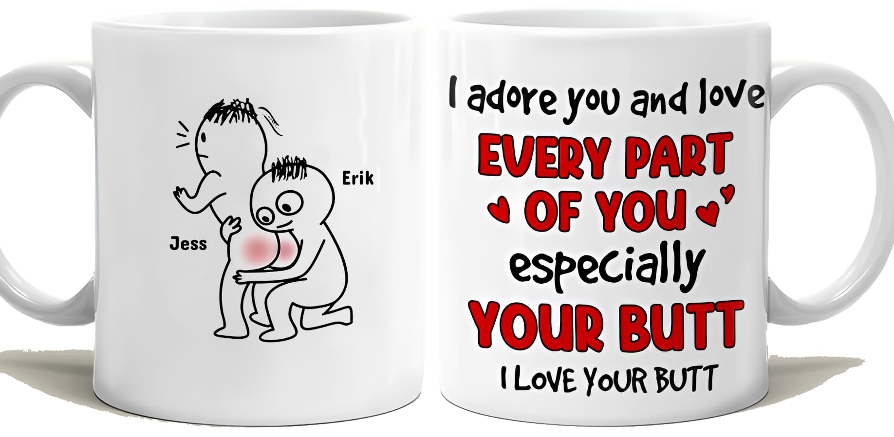 Funny Couple Mug Funny Gifts For Her I Adore You And Love Every Part Of You Especially Your Butt Mug Gift for Her Girlfriend Gift Boyfriend Gift Best Friend Happy Valentines Day Custom Mug
