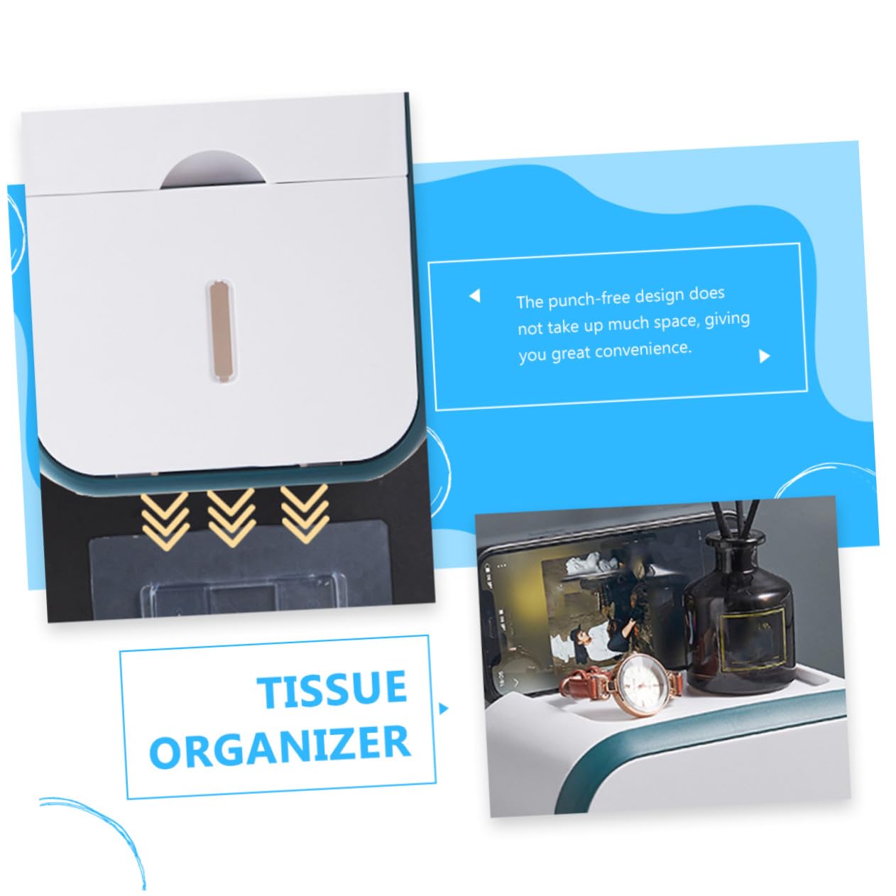 Multifunktionale Papierbox für Toilettenpapier aus Pp Grün