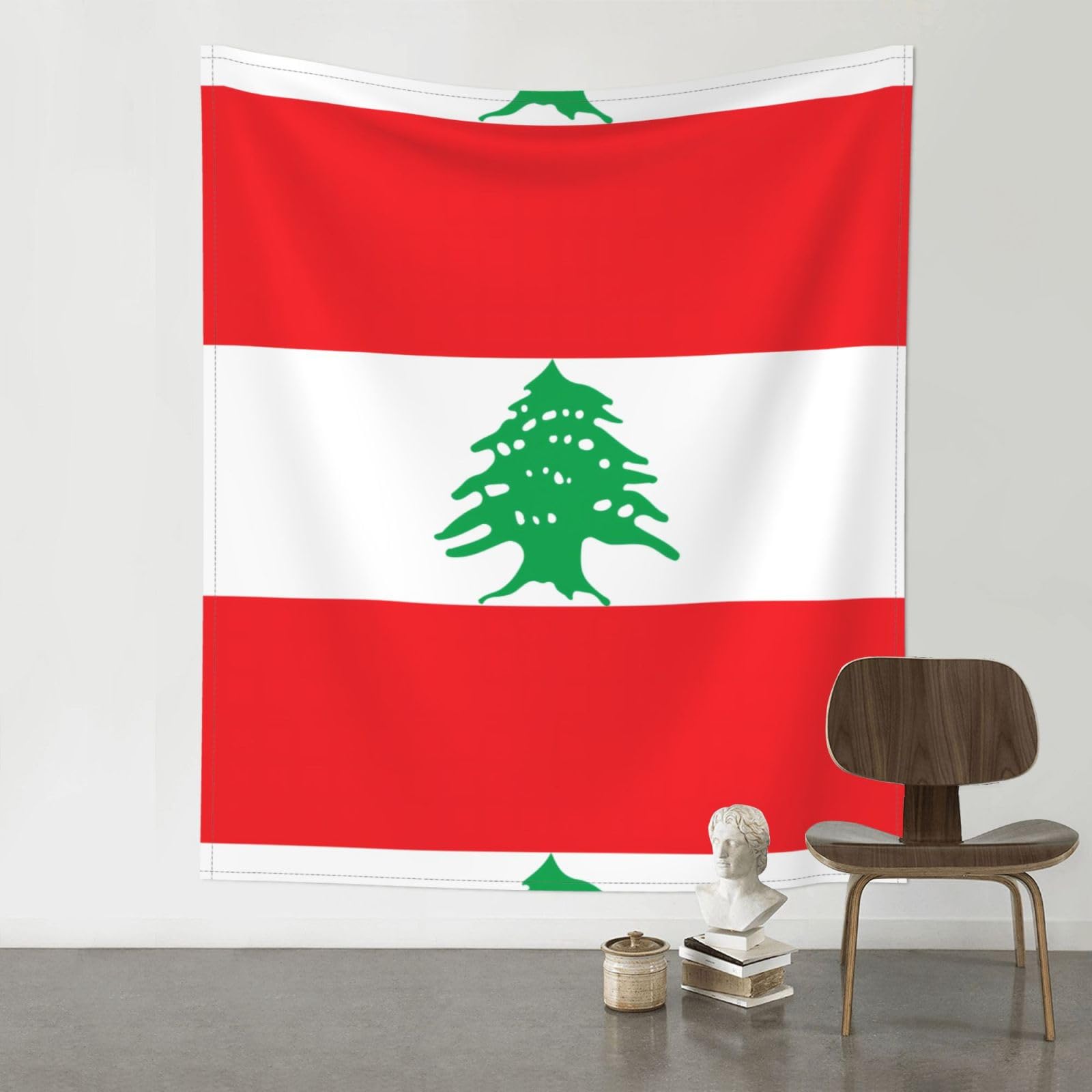 YYHHAOFA Flag of Lebanon Prints 60x51in Wall Tapestry – Durable Polyester Throw for Dorm, Beach, & Home Decor