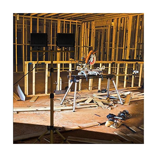 100W LED Baustrahler mit Stativ, 8000 Lumen LED Strahler Baustellenleuchte mit 1,5m Teleskopstativ und 5m Kabel, 5000K… – Bild 7