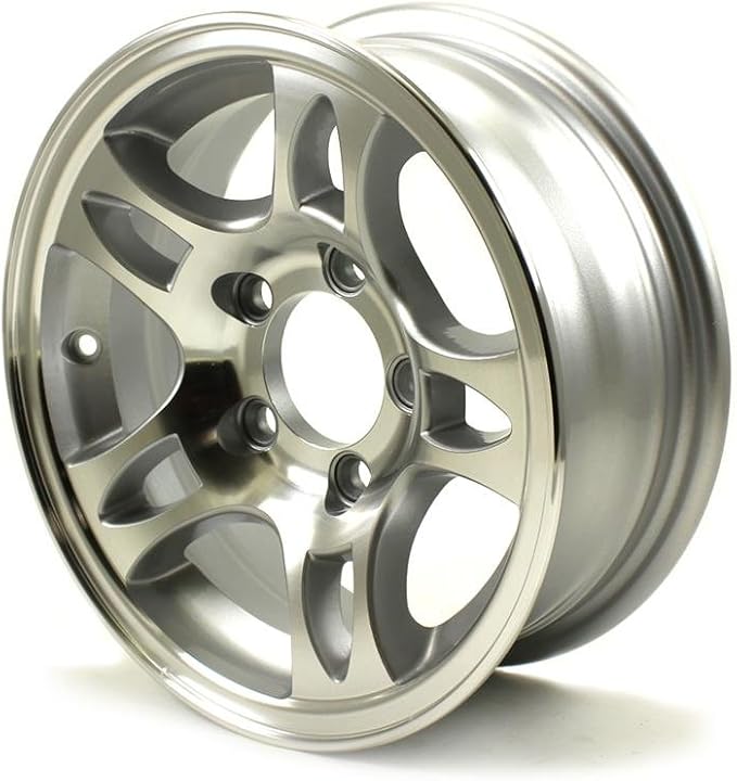 Black HWT S556545B 15X6 5/4.5 Aluminum S5 Trailer Wheel Trailer Wheels