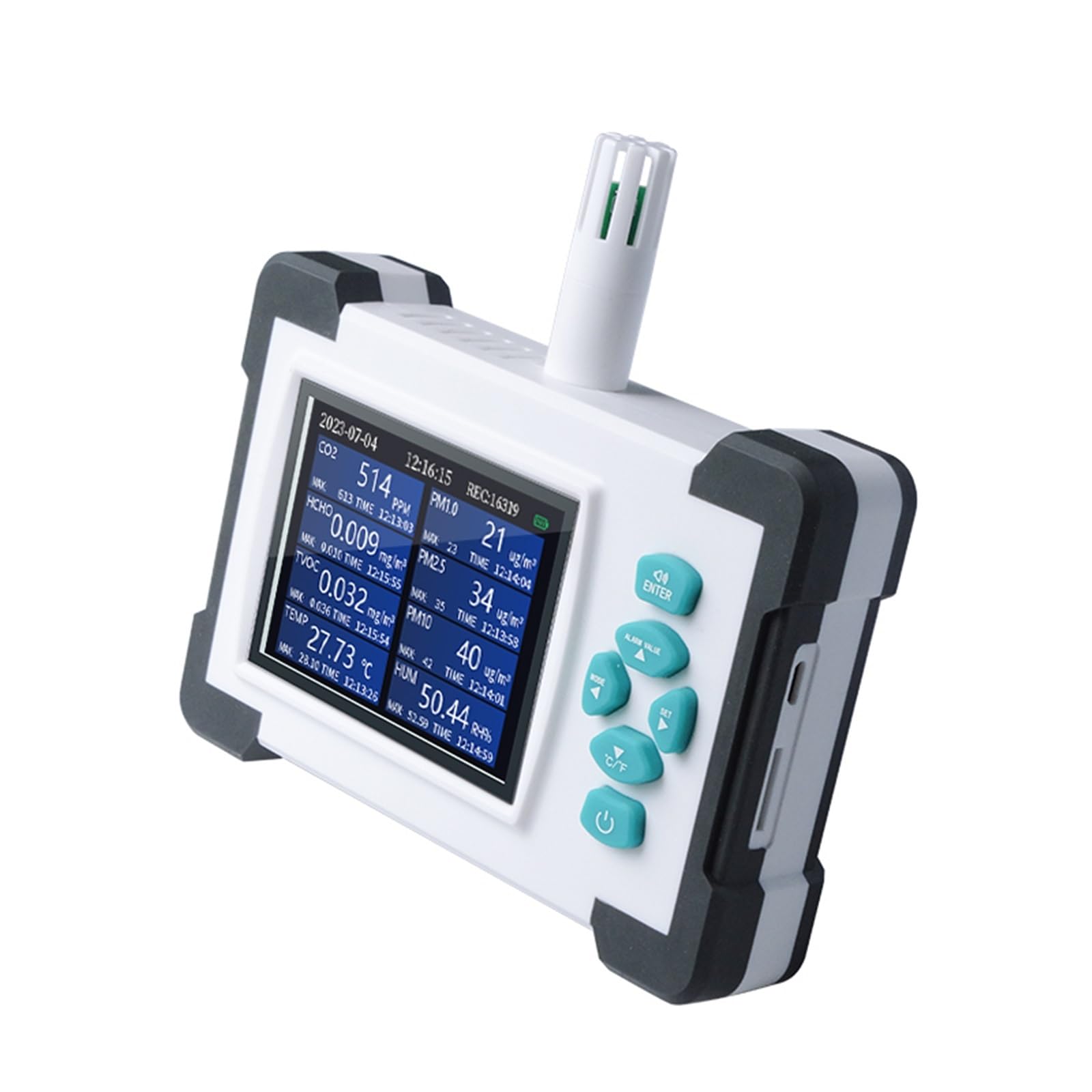 TC-700PRO Detector de Calidad del Aire Monitor de contaminación del Aire con múltiples sensores CO2, PM1.0, PM2.5, PM10 Temperatura y Humedad