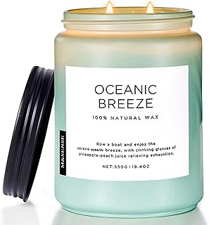 M&SENSE Candle Oceanic Breeze, 19.4oz 110 Hour Long Lasting Candle, 2 Wick Pineapple & Mango Scented Natural Soy Candles f...