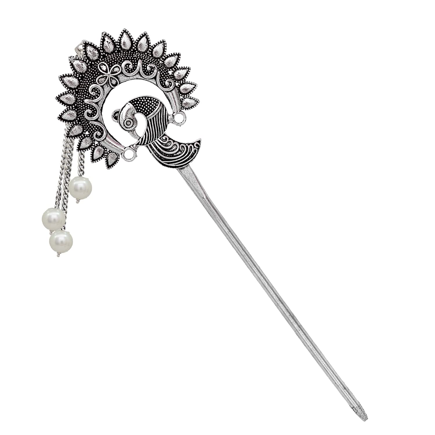 V L IMPEX Peacock Design Hair Stick For Bun Designer Metal Hair Pin For Women (Vlhp31Blk), Black (B09HNMGKXM) Amazon Price History, Amazon Price Tracker