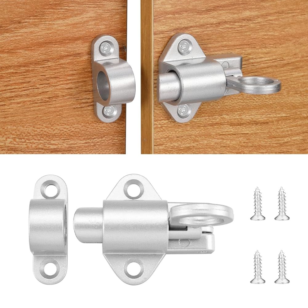 Chiavistello Automatico Per Porte - 4 Pezzi, Lega Alluminio, Marrone - Foto 13