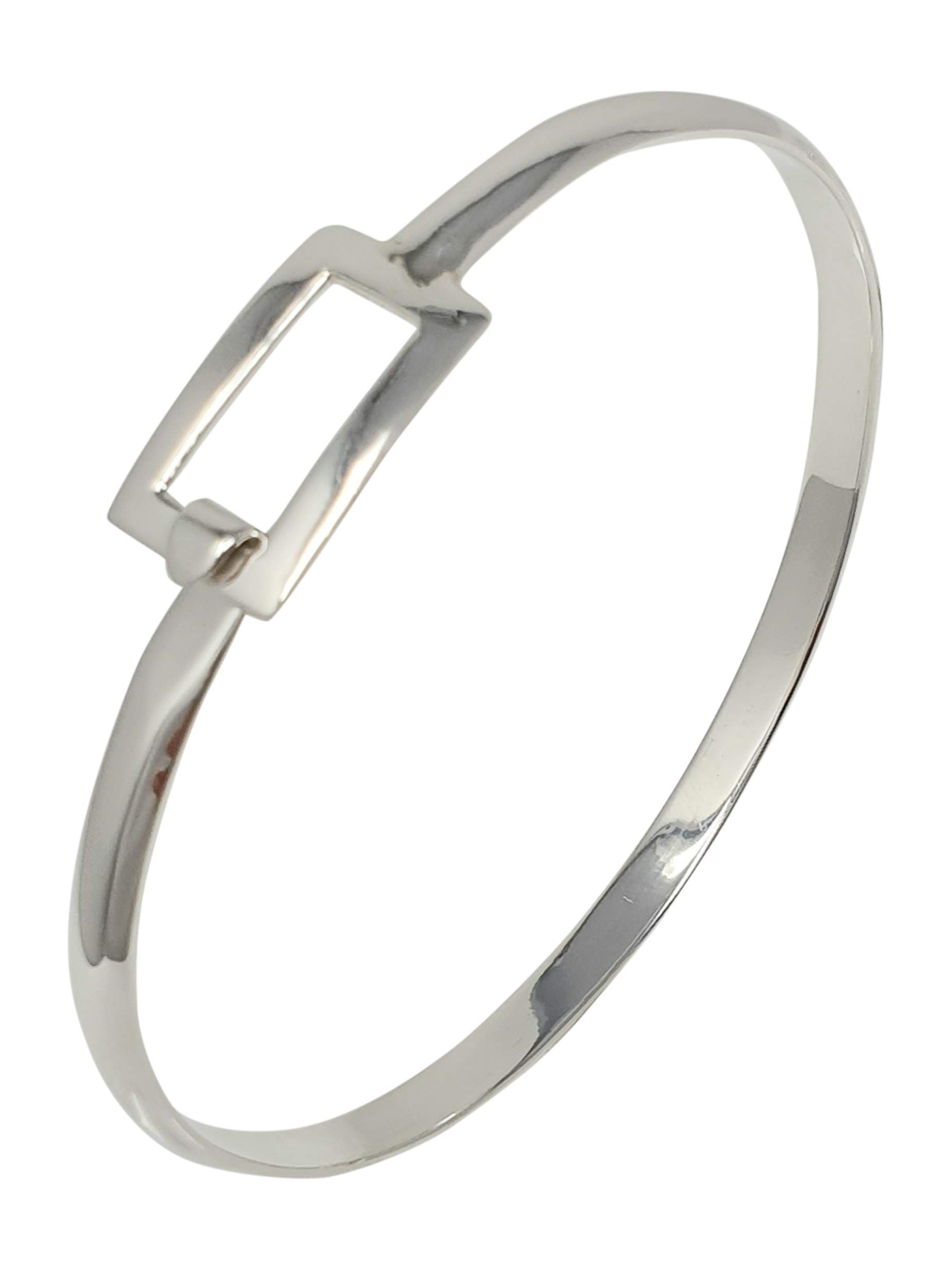 Treasure Bay Bracciale rigido da donna in argento Sterling con chiusura a clip, Misura unica, Argento