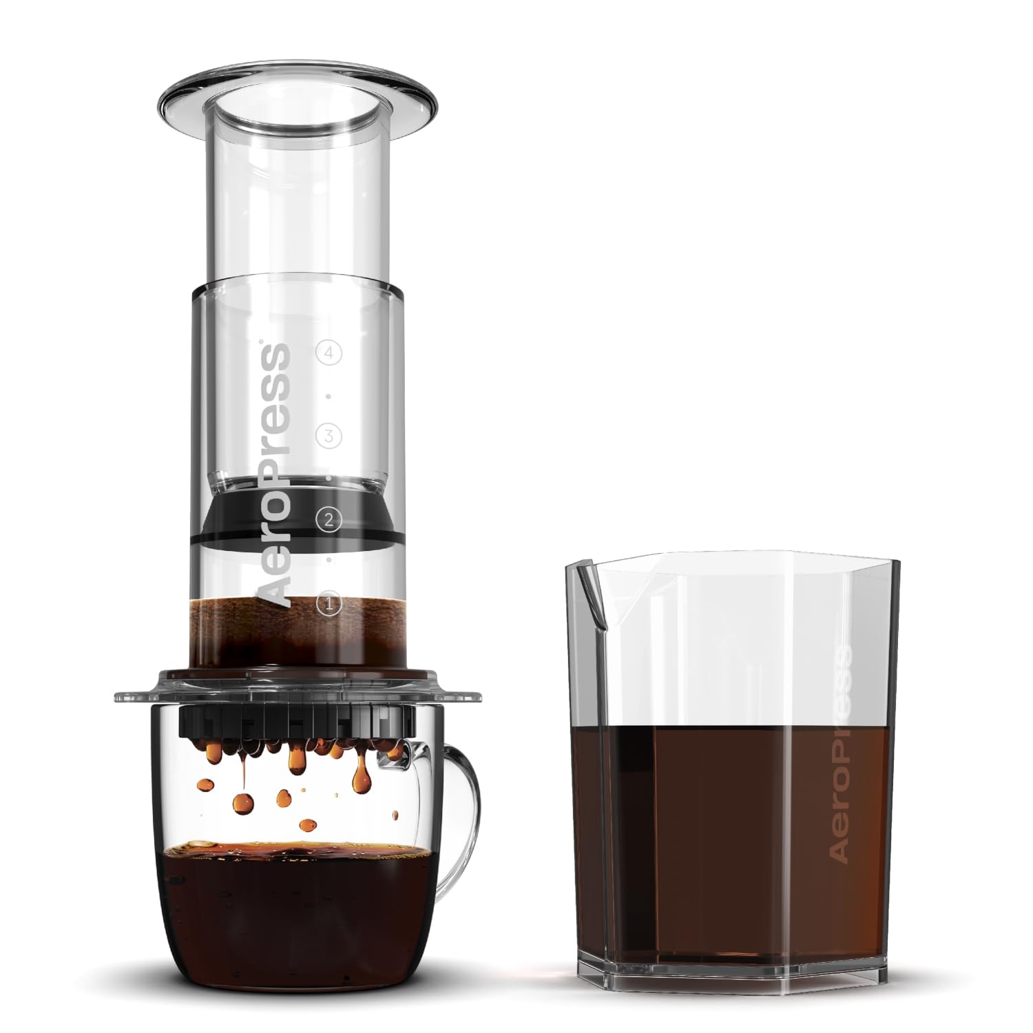 Clear Coffee Maker and Carafe Bundle, French Press Coffee Maker, Premium Coffee Press for Smooth Coffee Without Grit or Bitterness, Small Portable, Ideal for Camping & Travel