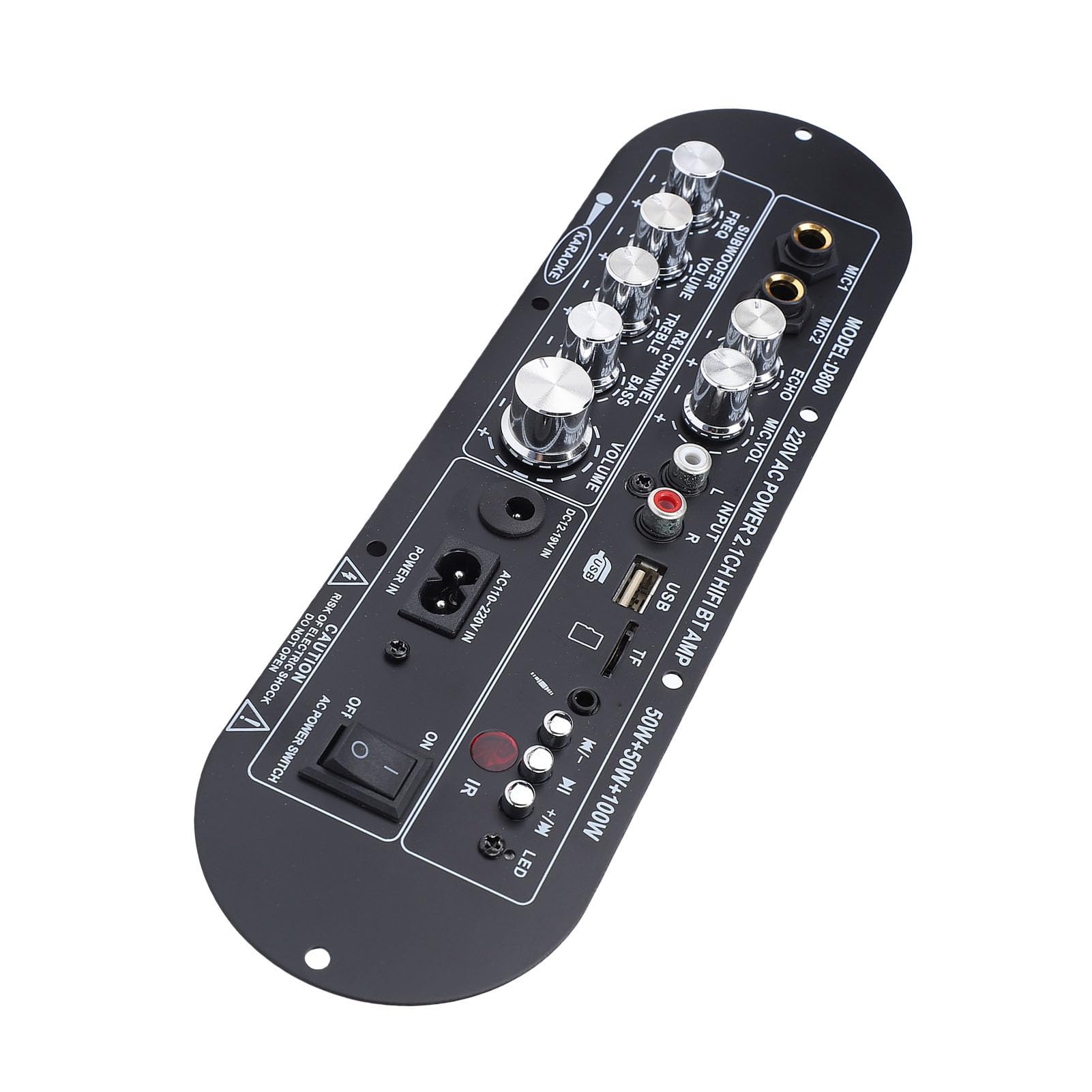 SEAFRONT 2.1 Płyta Wzmacniacza Kanałowego 50W+50W+100W moduł Audio HiFi z | Bluetooth 5.0 Wejście, Obudowa z Aluminium, Wsparcie dla Głośników 4-8Ω, Ochrona Przed Przepięciem