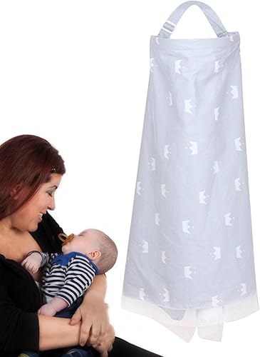 Miniatura 7 de Privacy Nursing Blankets, Multipurpose and Breathable Stroller Cover - Discreet Breastfeeding Cover, 360 Degree Cotton Thin Apron, and Canopy