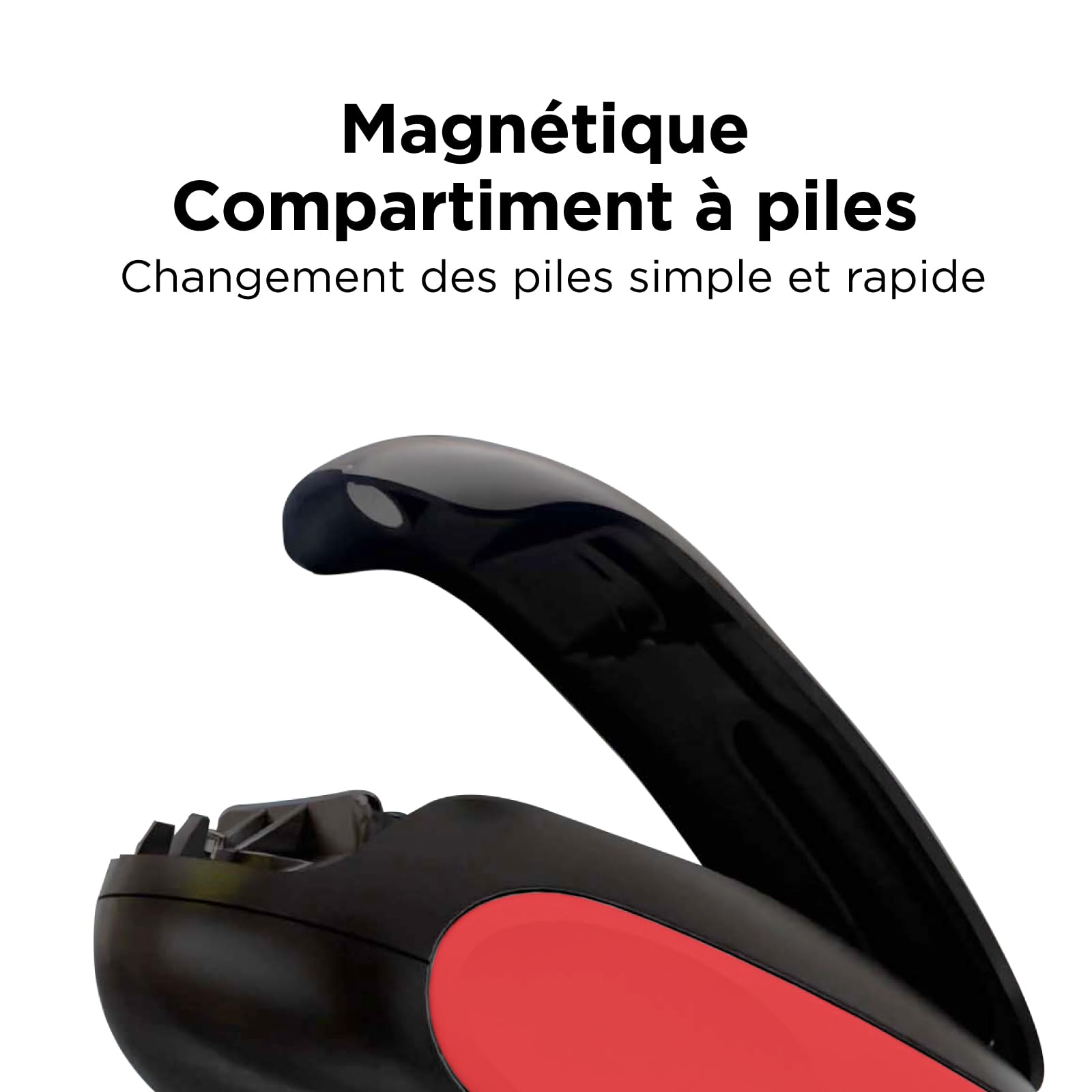 Kitchen Mama One-To-Go Ouvre-Boîte Électrique - Ouvre Boite Une Touche (Arrêt Automatique), Ouverture en un Clic, Pas de Bords Tranchants, Retrait Facile du Couvercle (Rouge)
