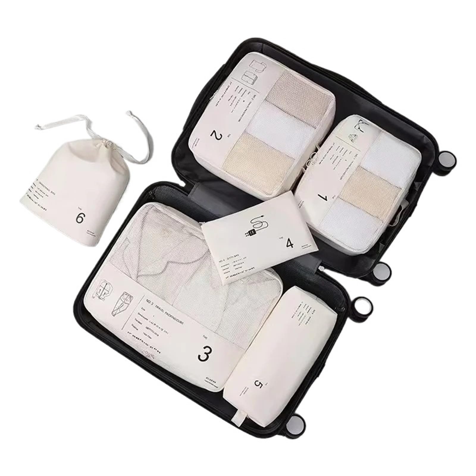 Luggage Organizer Bags For Travel Packing Cubes For Suitcase In Various Sizes Waterprooof With Shoes Bag for Suitcases