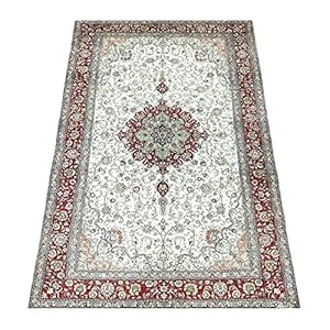 RUG 5×8 Zijde Handgeknipte Georiënteerde Perzische Rug Perzische tapijten Hand Tufted Silk Carpet voor Woonkamer Ouzyu…