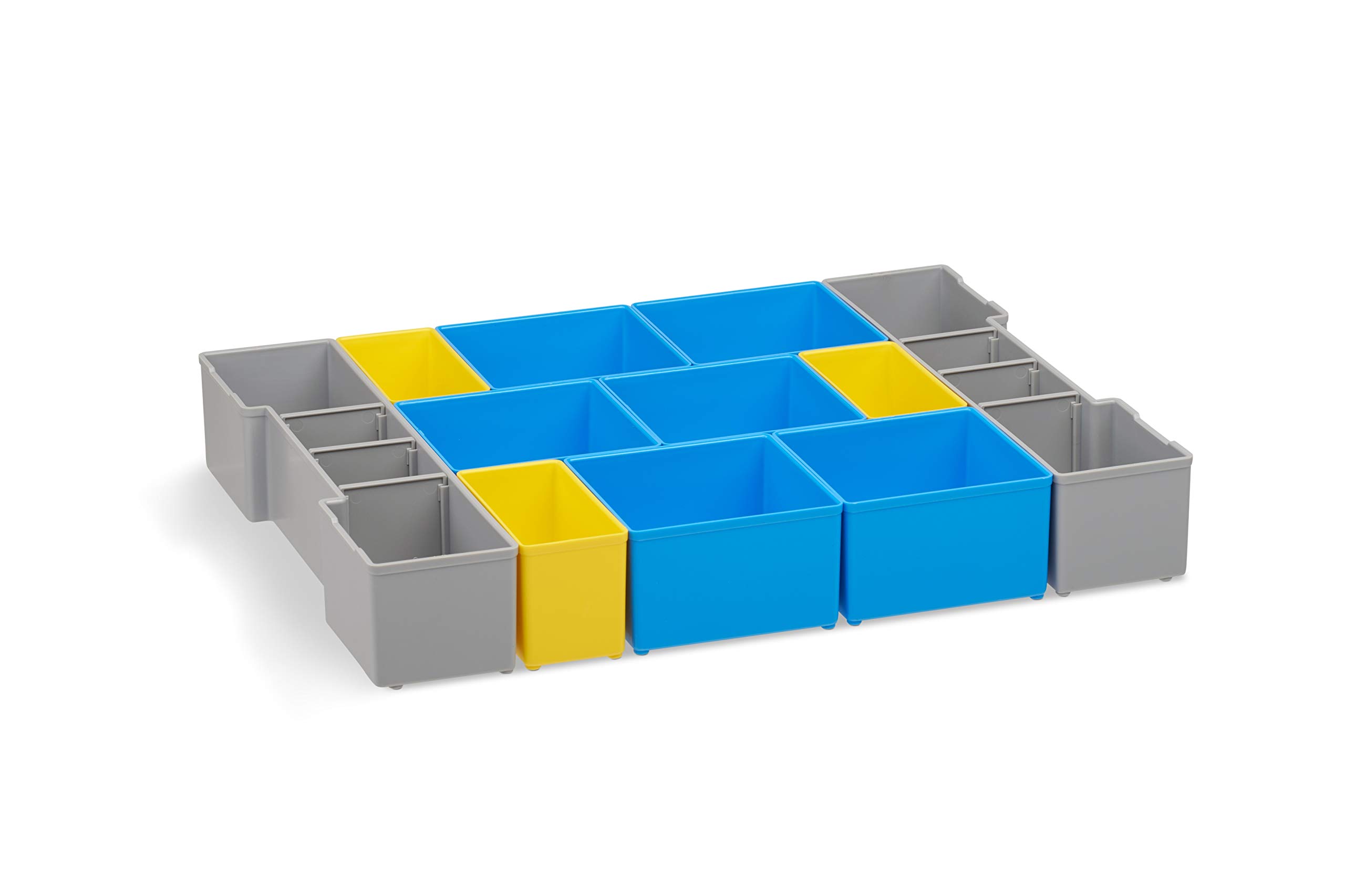 Sortimo Bosch L-BOXX 102 Kunststoff Werkzeugkoffer schwarz Deckel transparent mit Insetboxen-Set BC3 Sortierboxen für Kleinteile | ideale Schraubenaufbewahrung System