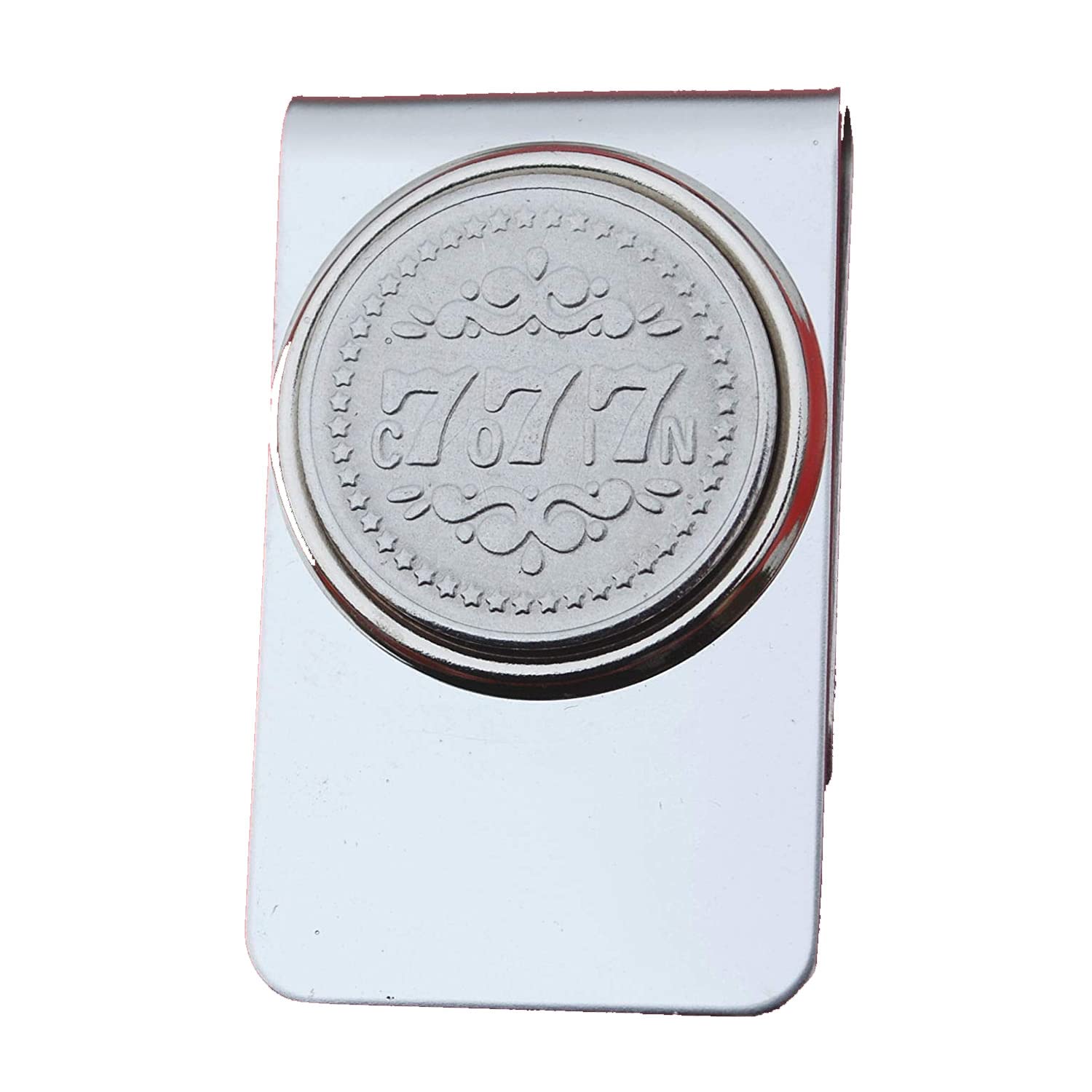 Lucky 777 Authentic Slot Machine Gaming Token Uncirculated Coin Stainless Steel Money Clip New