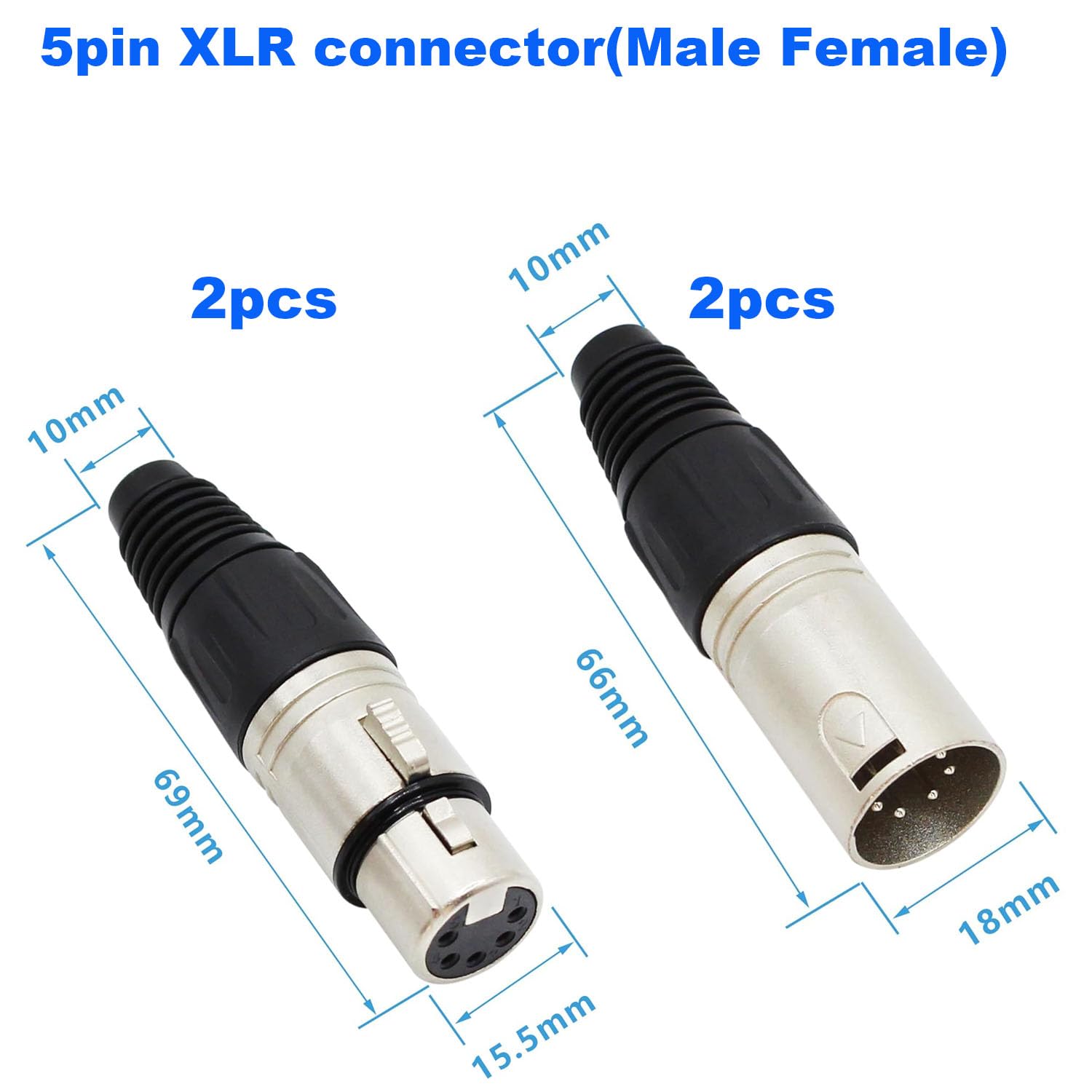 RUNCCI-YUN 2 stuks mini 3-polige XLR-aansluitingen, stekker en bussen, microfoonkabelstekker, microfoon-audio-aansluiting, soldeeraansluiting, XLR-inbouwbus RUNCCI-YUN 2 stuks mini 3-polige XLR-aansluitingen, stekker en bussen, microfoonkabelstekker, microfoon-audio-aansluiting, soldeeraansluiting, XLR-inbouwbus
