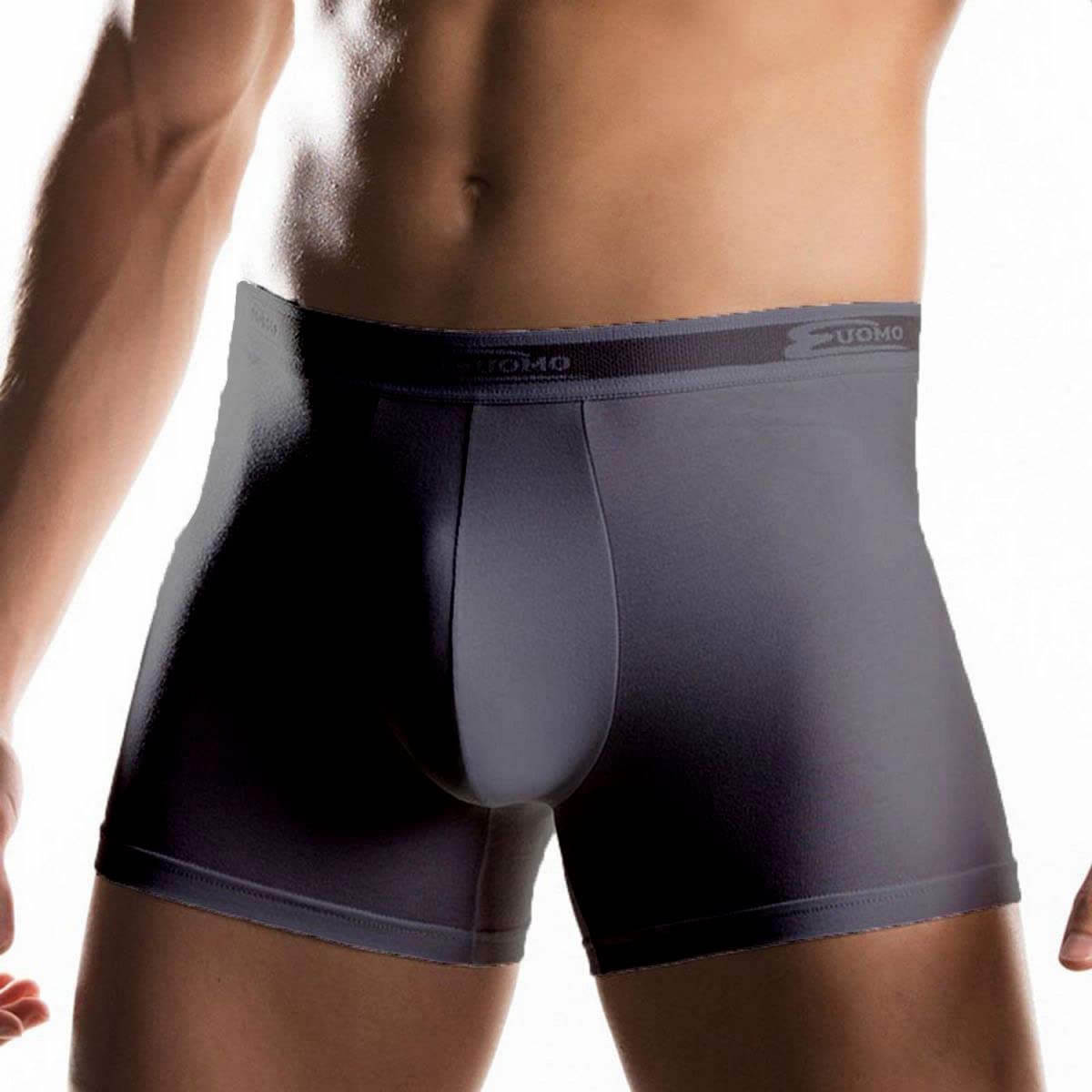 Cotonella 12 Pezzi Boxer Uomo L'Altra 2384 con Elastico Esterno in Cotone, Nero, 4/M