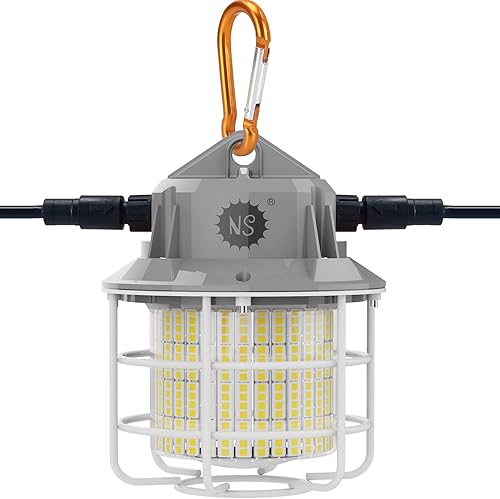 55W 8500LM Alternative to 200W HIDHPS 13.12FT power cord with US Plug LED Work Light 5000K Temporary Lights Linkable Hanging Work Lights with Outlet