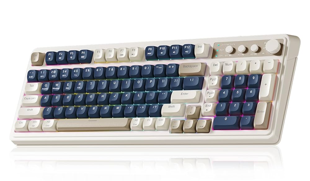 Amazon.com: AULA Keyboard, 99 Keys Gaming Keyboards Tri-Mode