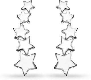 Jewelry Sterling Silver Star Ear Crawler Earrings