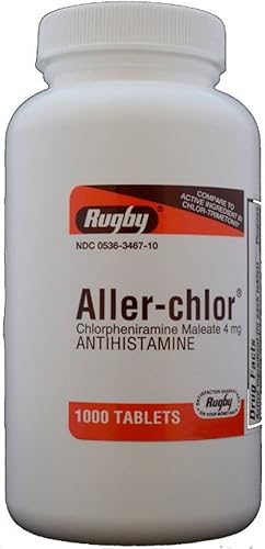 Chlorpheniramine Maleate 4mg?Genérico para Chlor-Trimeton Allergy 1000 Tabletas por Botella