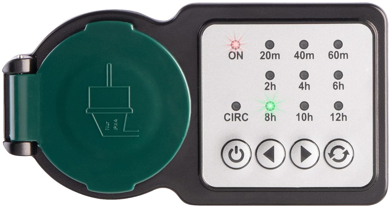 revolt Kurzzeit-Timer-Steckdose: 2er-Set Outdoor-Steckdose mit Countdown-Timer, IP44, 3.680 Watt (Ausschalt Steckdosen, Zeitschaltuhr Countdown)
