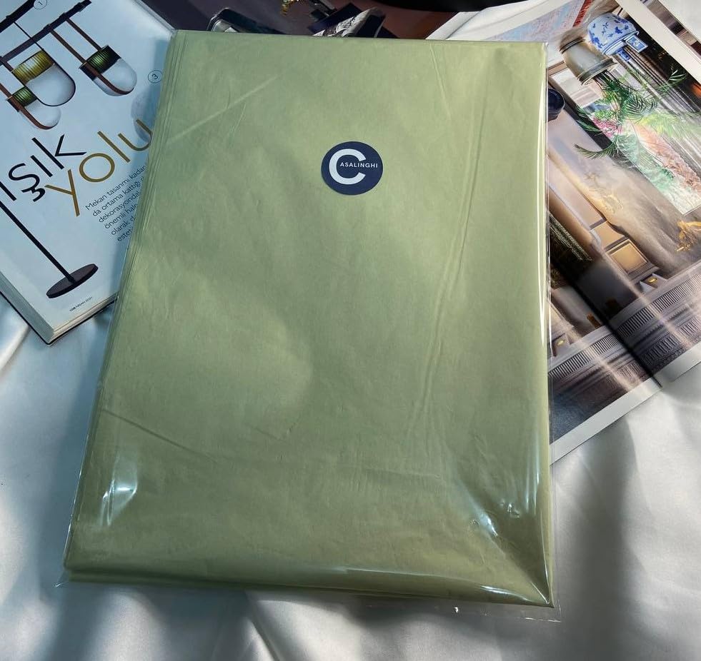 Açık Yeşil Pelür Kağıdı Tissue Paper Carta Velina 50x70 CM - 5 Adet