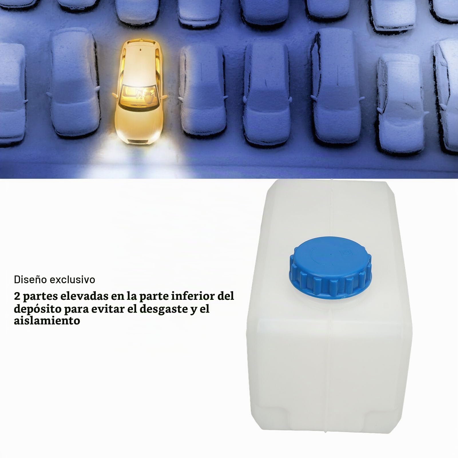 Tanque de Combustible Líquido de 5 Litros con Tapa de Sellado y Boquilla, Tanque de Gasolina de Material ABS Blanco, Lata de Botella de Tanque de Agua Integrada, Tanque de