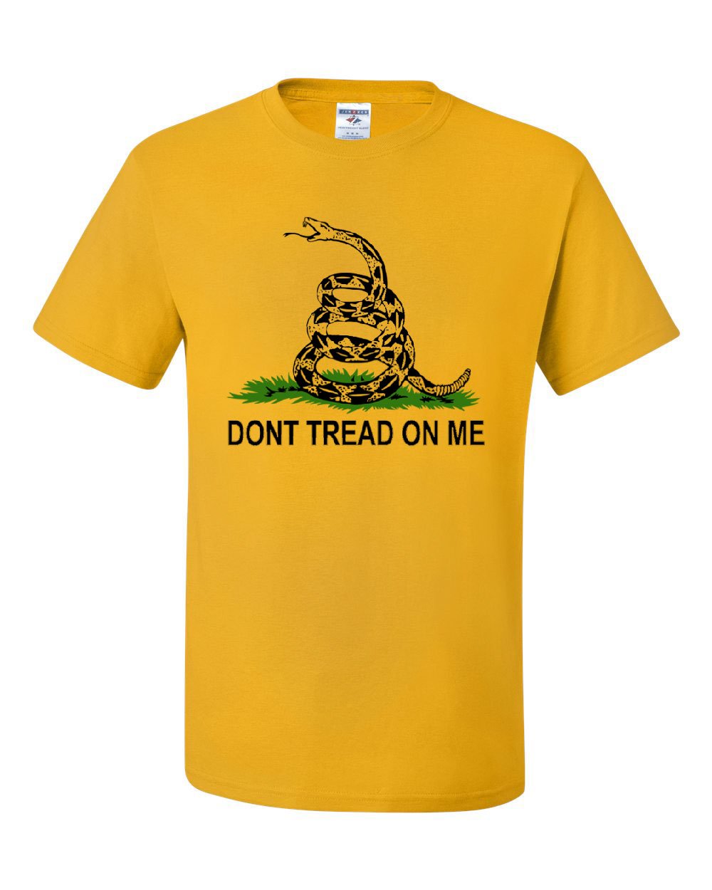 Tee HuntDon't Tread On Me T-Shirt Gadsden Flag American Patriot US Men's Novelty Shirt