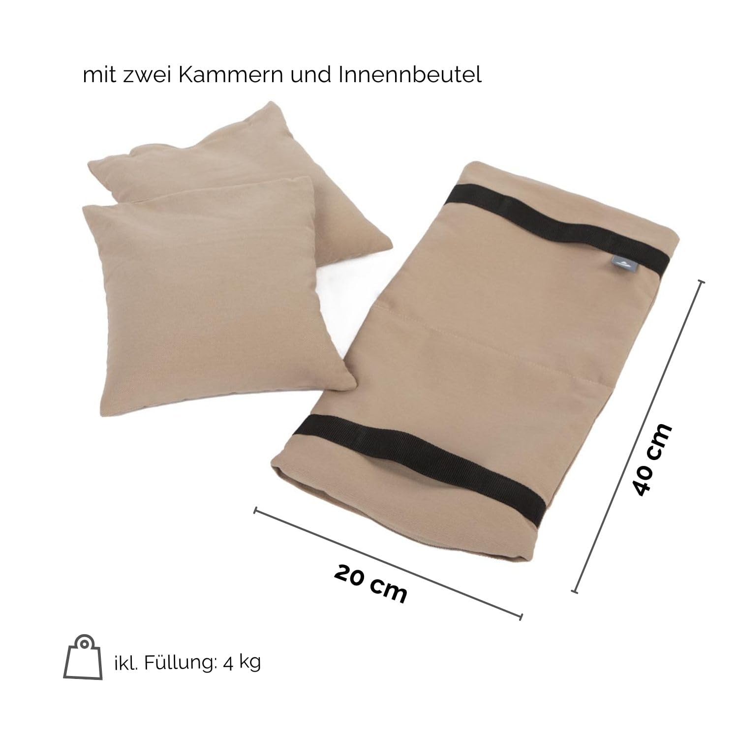 Bodhi Yoga Sandsack | Hilfsmittel für Yoga & Fitness | Sandbag aus 100% Baumwolle | Sandbeutel mit Tragegriff | Zubehör für Training | Gewichtssack für Zuhause