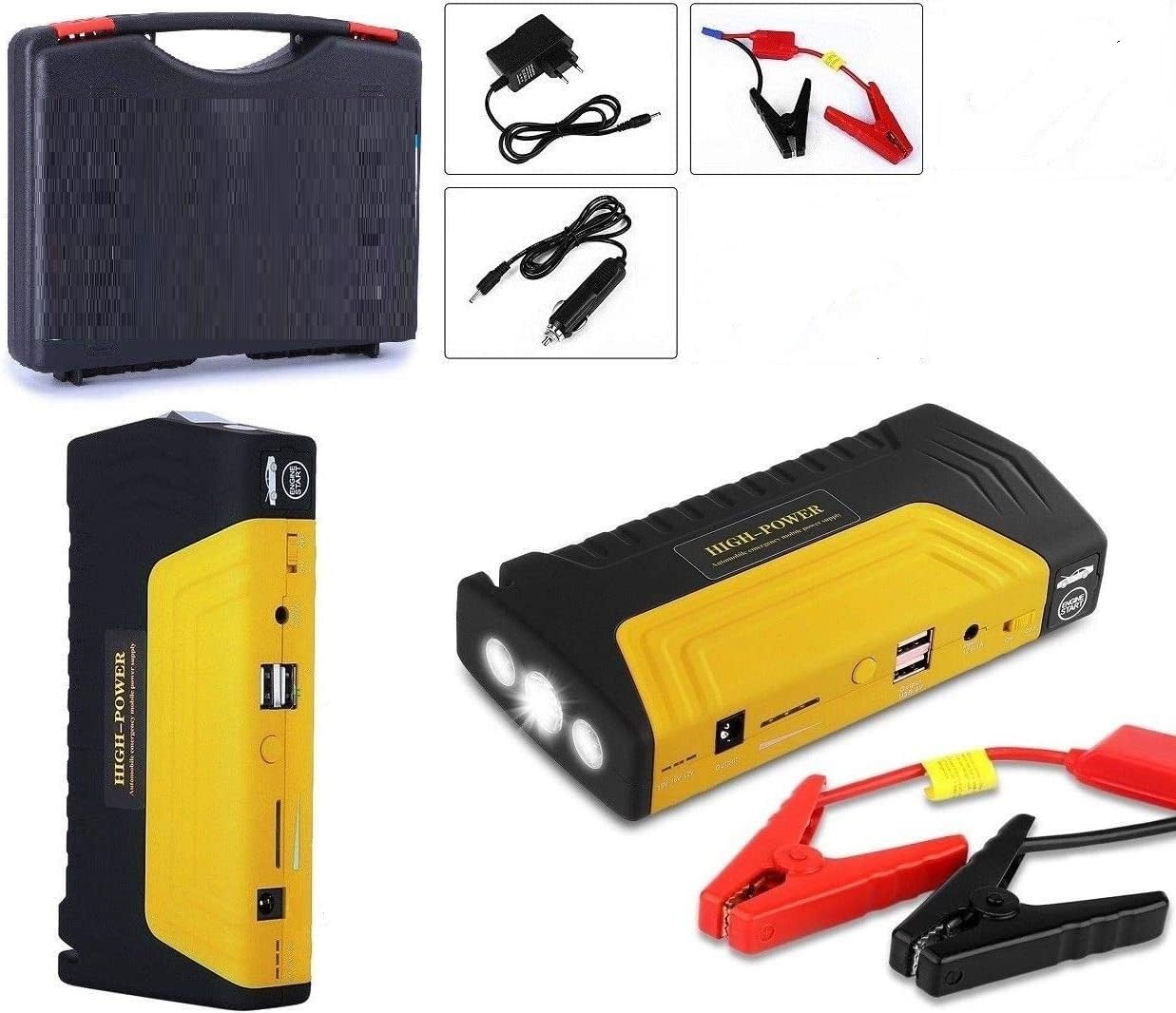 AVVIATORE PER AUTO BATTERIA DI EMERGENZA CARICABATTERIA POWER BANK JUMP STARTER 50800 mAH