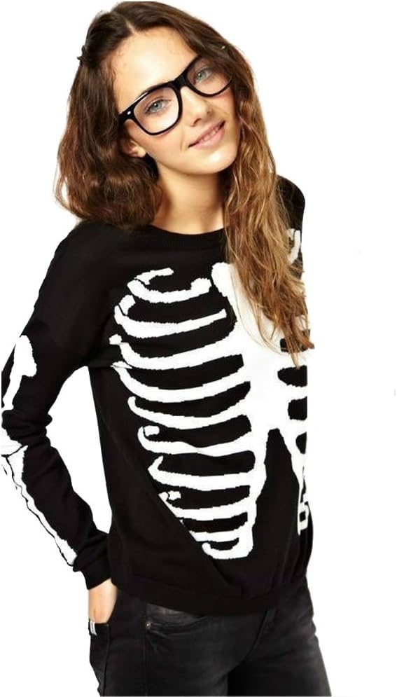 Gorgeous Hoodies Sweatshirts Pullovers Knitted - Novelty Skeleton Pattern Large