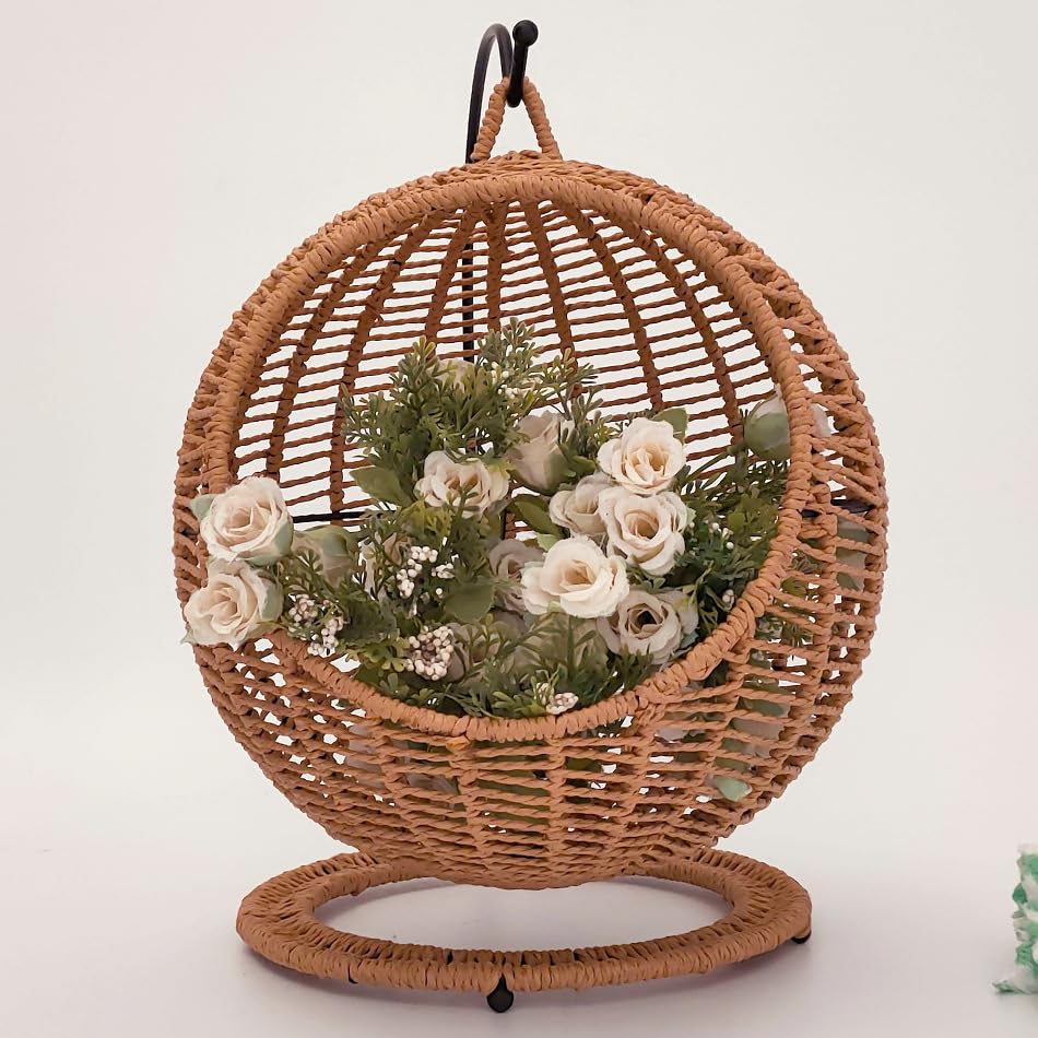 Cat Swing Egg Chair, Rattan Pet House Hanging Cat Bed, Hanging Bed, Basket for Indoor Cats Dog Egg...