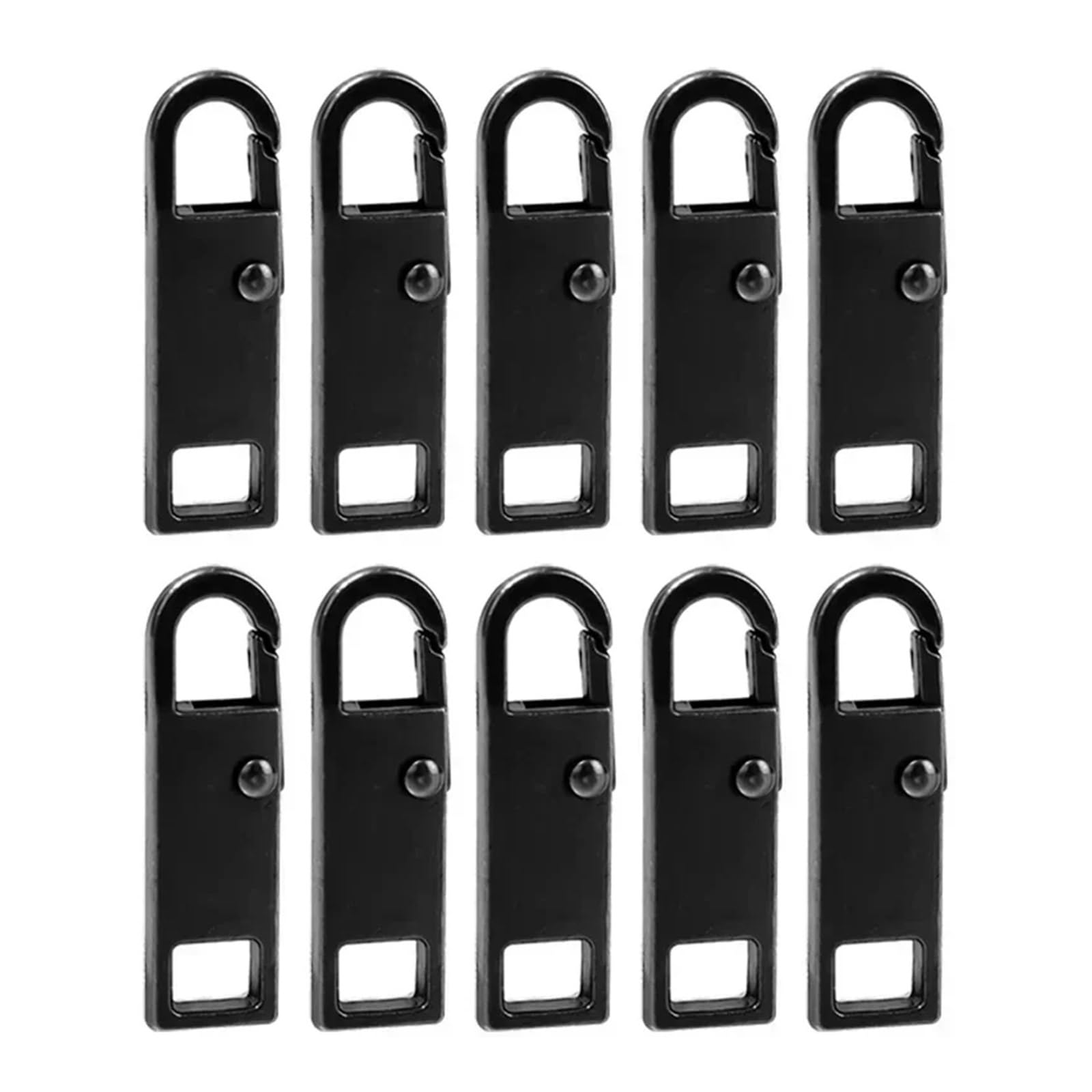 Tiradores de cremallera, 200 piezas universales de metal de repuesto, kit de reparación instantánea, herramientas deslizantes desmontables (negro)