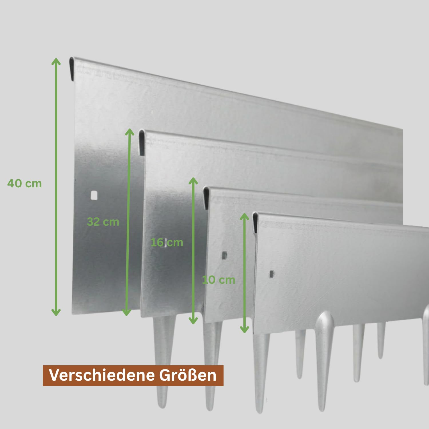 Rori Cortenstahl Rasenkante 10 m - 10 cm Höhe - abgerundete Oberseite - 10 x 1m Rasenkanten biegen - DIY Lawn Edging - Umzäunung für Obstgärten - Beeteinfassung